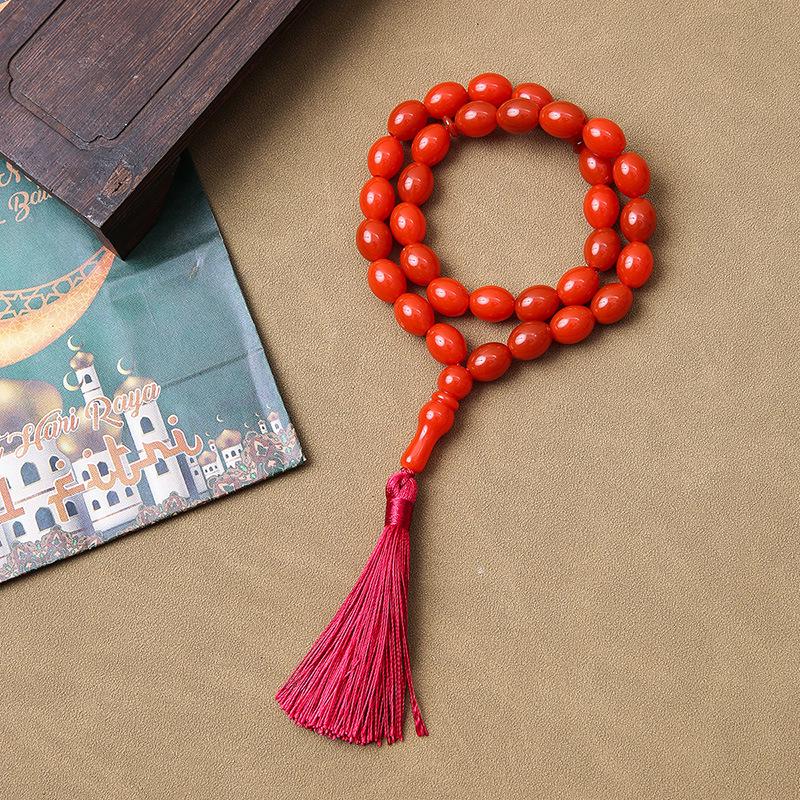 Ручной работы 33-бусинный тасбих: Исламские молитвенные бусы с Ближнего Востока