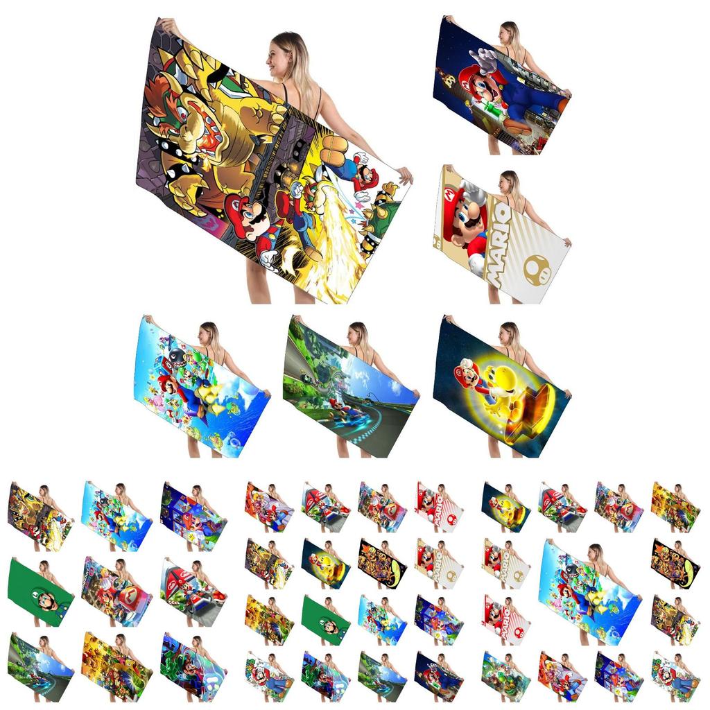 Детское пляжное полотенце Марио Супермягкое и впитывающее!