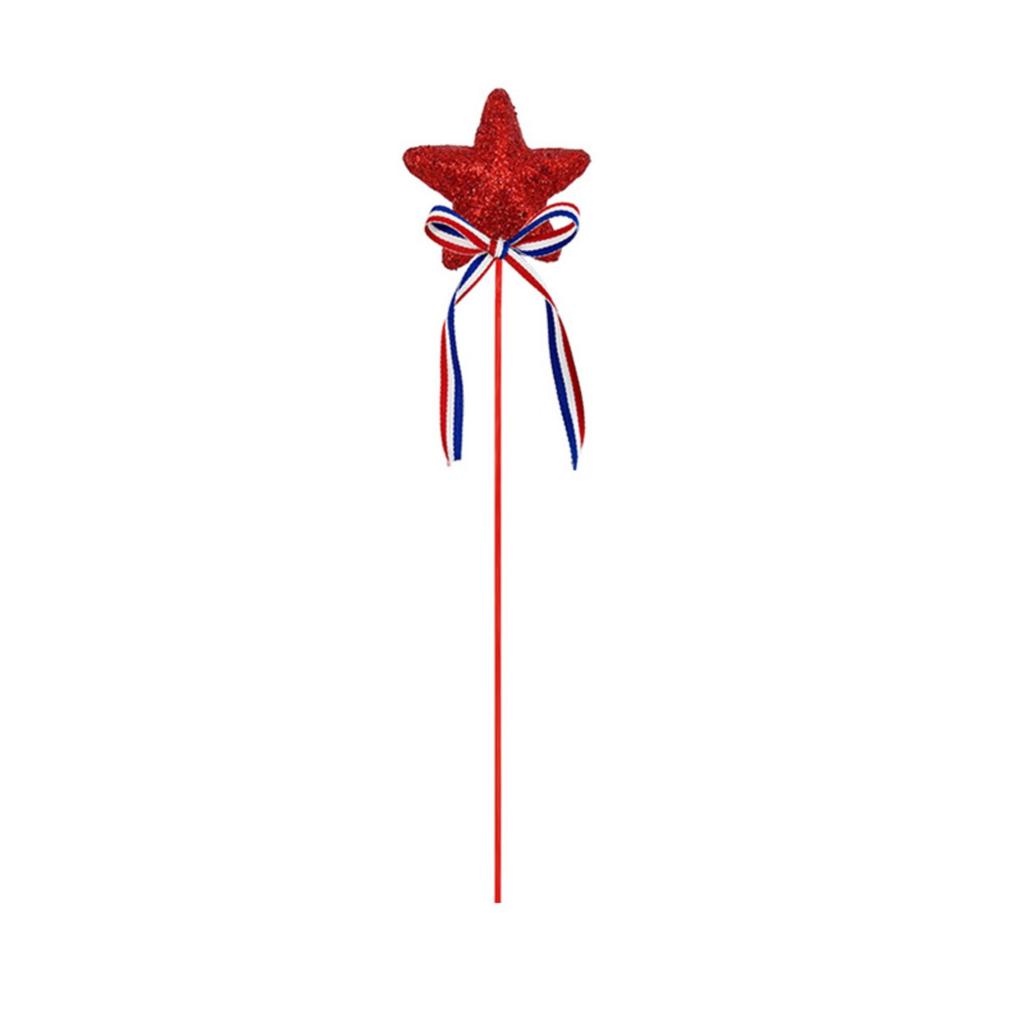 Independence Day Five-pointed Star Decoration Red, And Blue Five-star Bow Star Stick Plug American Independence Day Party Decoration