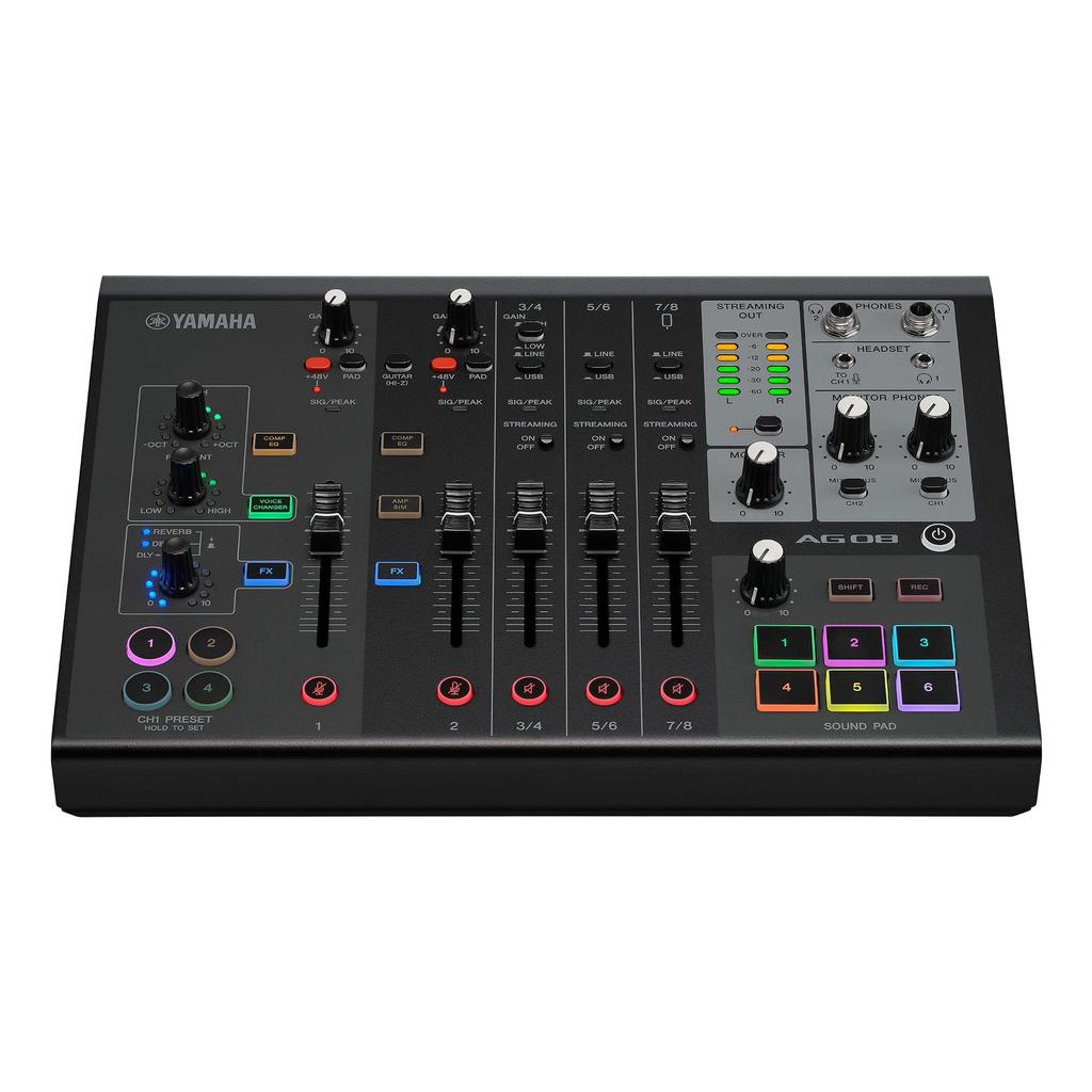 YAMAHA Live Streaming Mixer Live Distribution 8 Channel Voice Changer Black AG08 B Built-in
