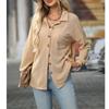 Women's Autumn and Winter New Single-breasted Pocket Loose Waffle Casual Commuting Versatile Shirt