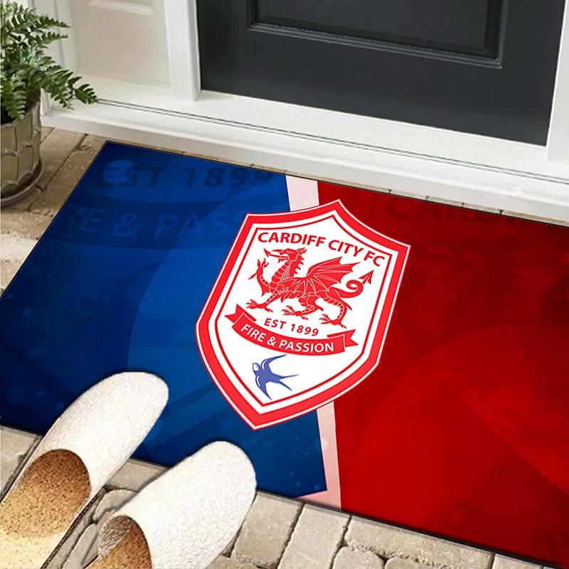 1PC rug Football Club Cardiff Carpet, Chair Rug,Area Rug for Office Bedroom living rooms bedroom, Doormat decor Christmas fan gifts