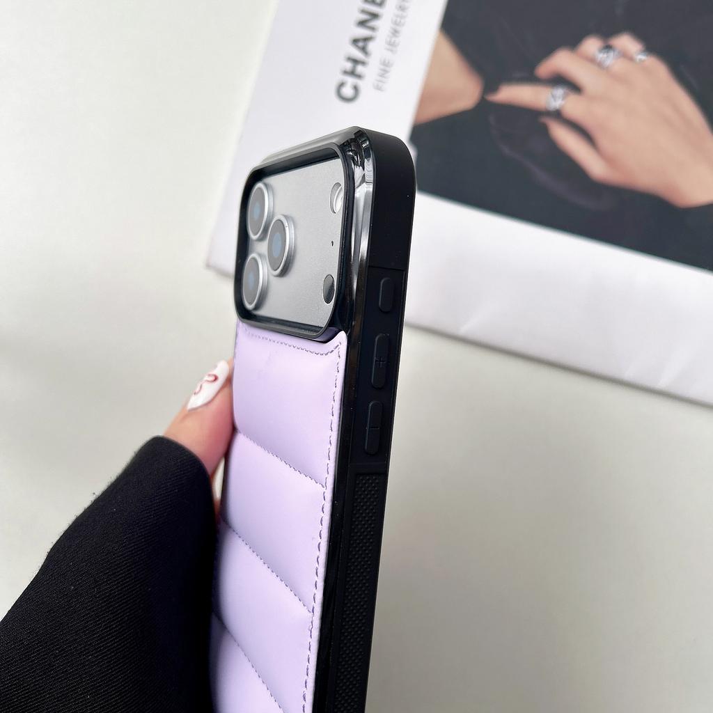 Роскошный пуховик Пуховик Чехол для телефона для iPhone 17 Air 15 16 14 Plus 13 12 11 17 Pro Max Мягкая ткань Силикон Конфетное покрытие Funda