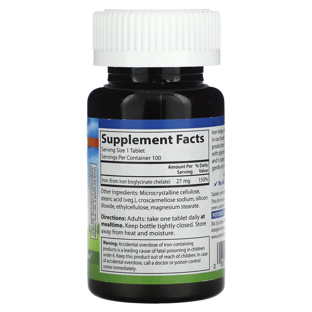 Chelated Iron, 27Mg, 100 Tablets