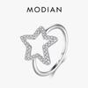 925 Sterling Silver Stars Cubic Zirconia Ring Fashion Crystal Classic Fashion Finger Jewelry For Women