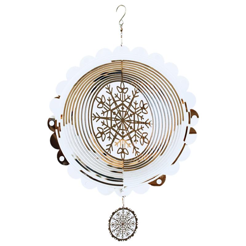 M-Современный-3D Вращающийся Музыкальный Ветерник Снежинка Украшение Музыкальные Колокольчики Наружное Подвесное Украшение
