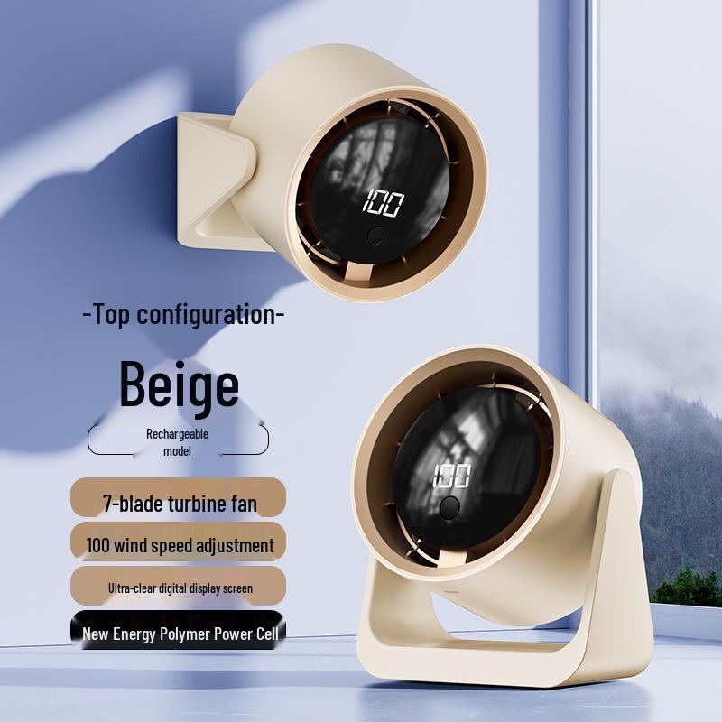 Portable Rechargeable Fan with Long Battery Life for Dormitory, Office, or Wall Mounting