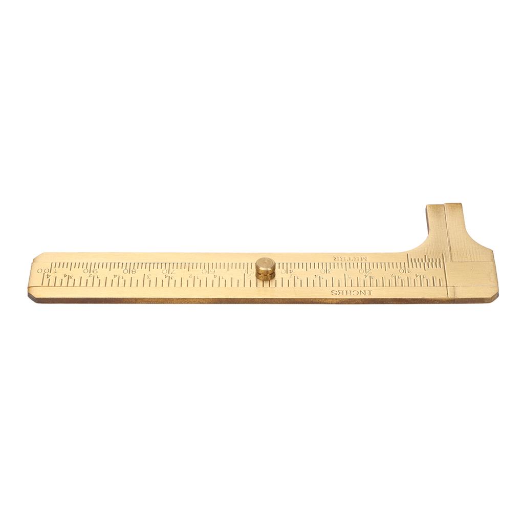 Vernier Caliper Brass Double Scales High Accuracy Clear Scale Portable Mini Pocket Caliper for DIY Crafts 0‑3.9in