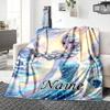 Custom Name Elsa'S Magical Ice Throne Party Blanket For Couch Bed Plush Cozy Fuzzy Blanket Super Soft Warm Blankets For Fall And Winter 091662