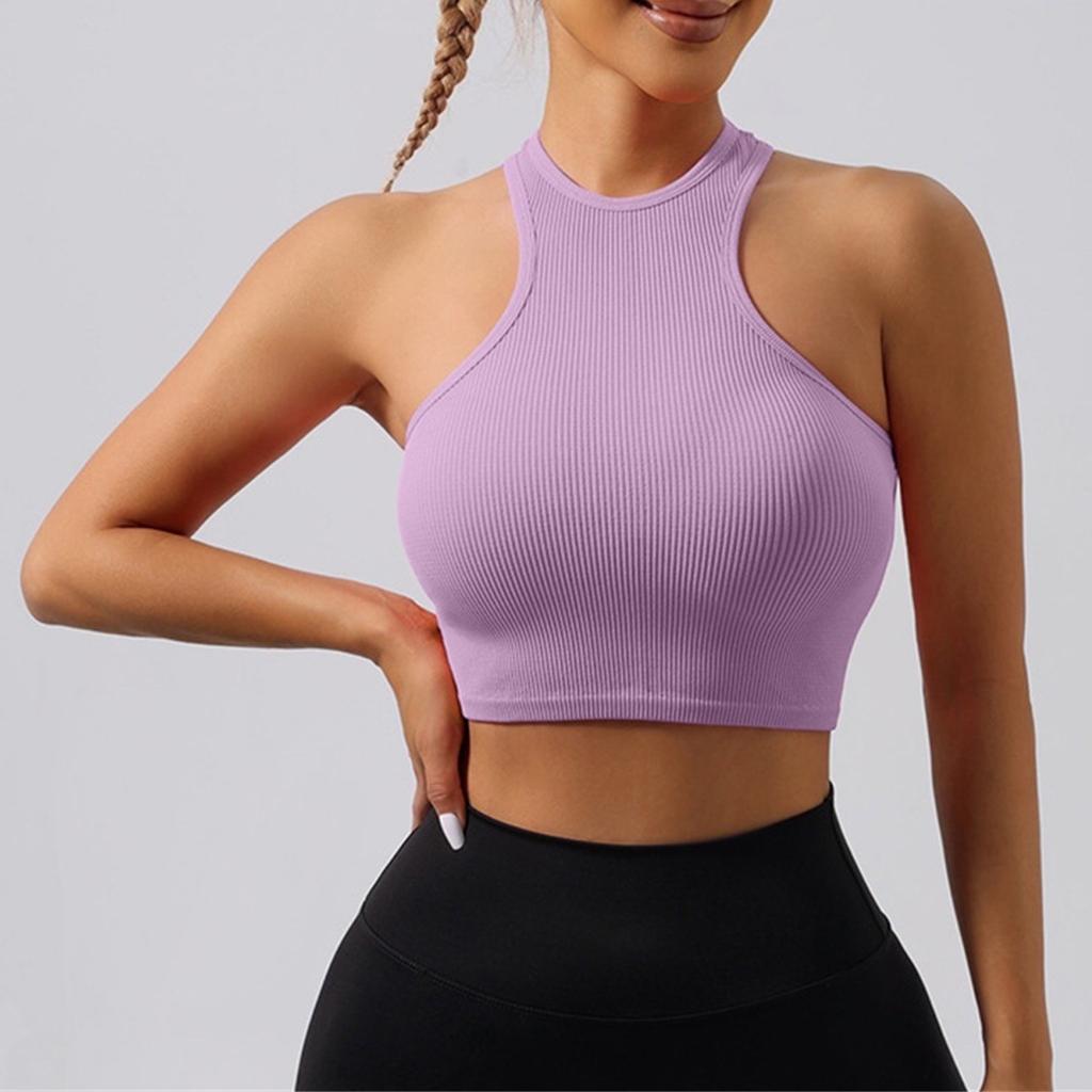 Женская мода жилет для йоги из ниток бесшовный трикотажный бег спортивный облегающий жилет для фитнеса йога топ