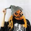 Маска на Хэллоуин EnergyPower - Тыква Зомби Jack-o'-lantern - Супер Реалистичная Маска с Волосами и Шляпой - Страшная! Тыква, Дьявол, Пришелец, Сатана, Демо