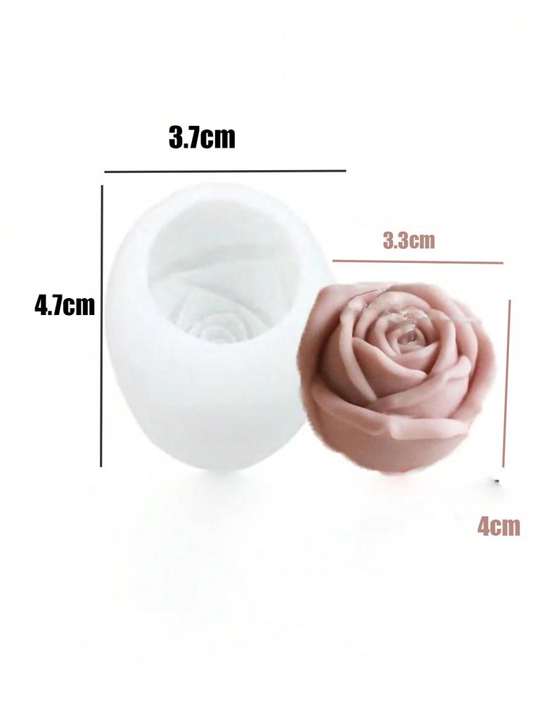 1PC New 3D Flower Silicone Candle Molds Handmade Rose Flower Soap Plaster Chocolate Baking Mold for Valentine's Day Decoration G