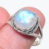 Подарочное кольцо из стерлингового серебра 925 пробы с натуральным радужным лунным камнем S.9 m1I44