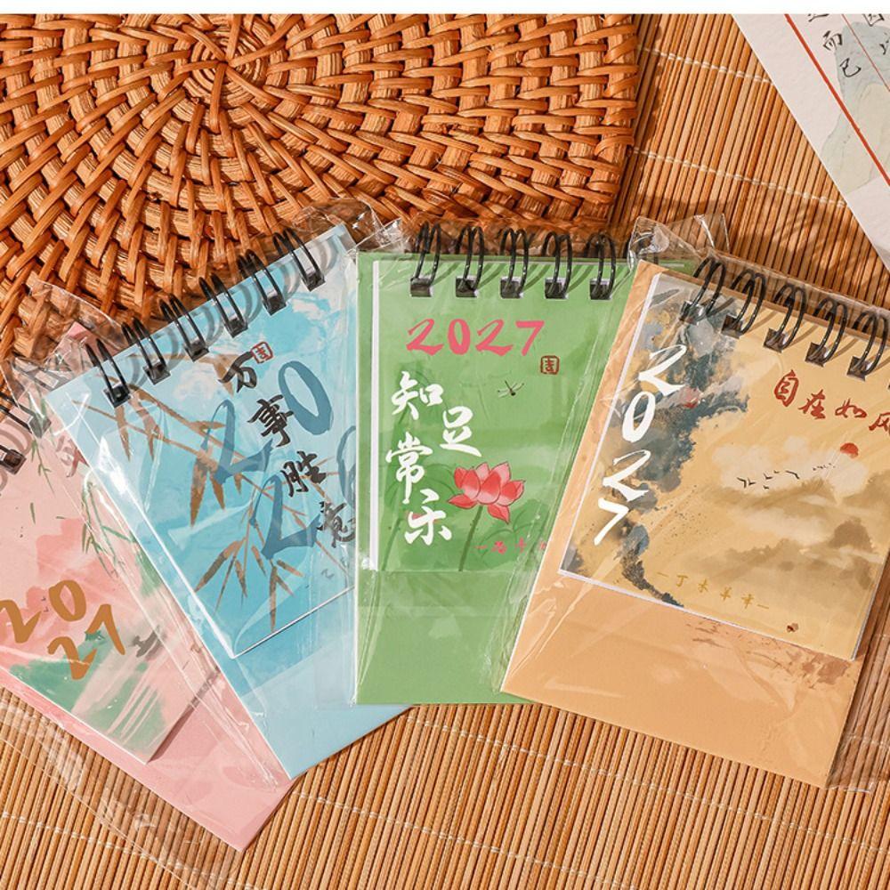 Paper Standing Flip Calendar Standing Design Monthly Planner Spiral Desk Calendar  School Supplies