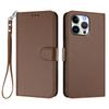 For iPhone 16 Pro Max Leather Case Wallet Stand Phone Cover with Wrist Strap