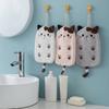 1Pcs Super Absorbent Hanging Type Cat Embroidered Towelette Home Decor Dual Purpose Coral Velvet Hand Towel Bathroom Supplies