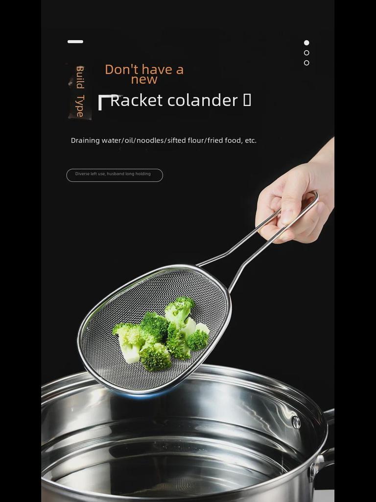 Japanese Stainless Steel Mesh Colander Spoon for Noodles, Dumplings, and Hot Pot