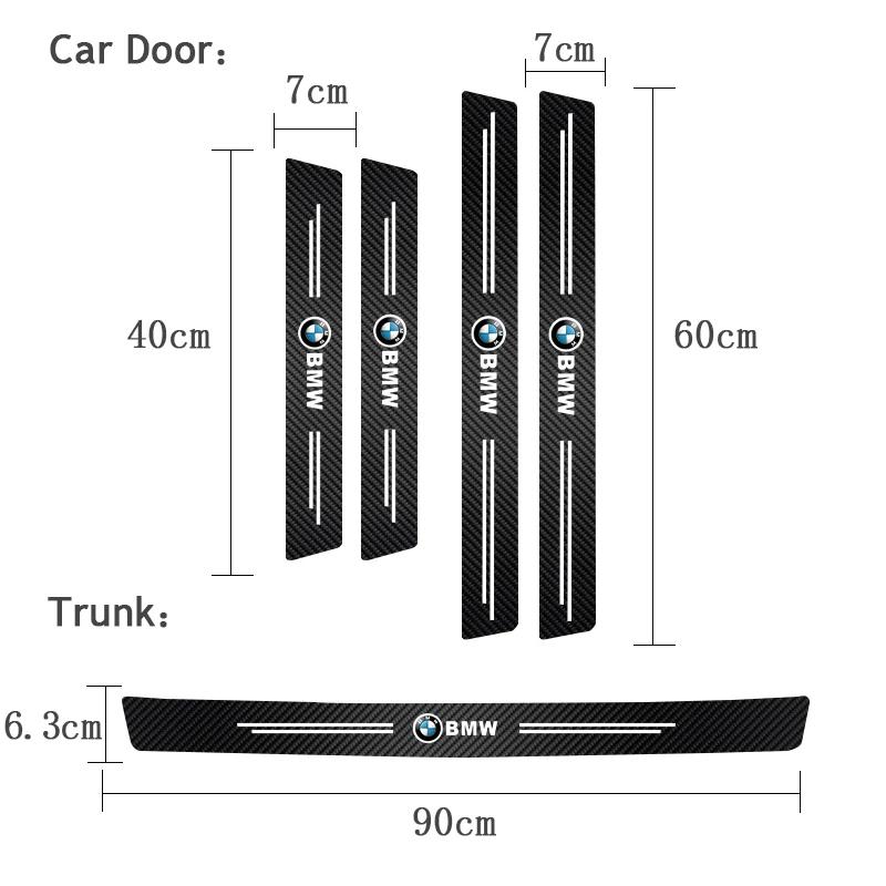 Universal 3D Carbon Fiber Car Door Sill Protector Stickers For BMW Performance E46 E90 F10 F30 X3 F20 E46 E60 E70 E39 E36 E87
