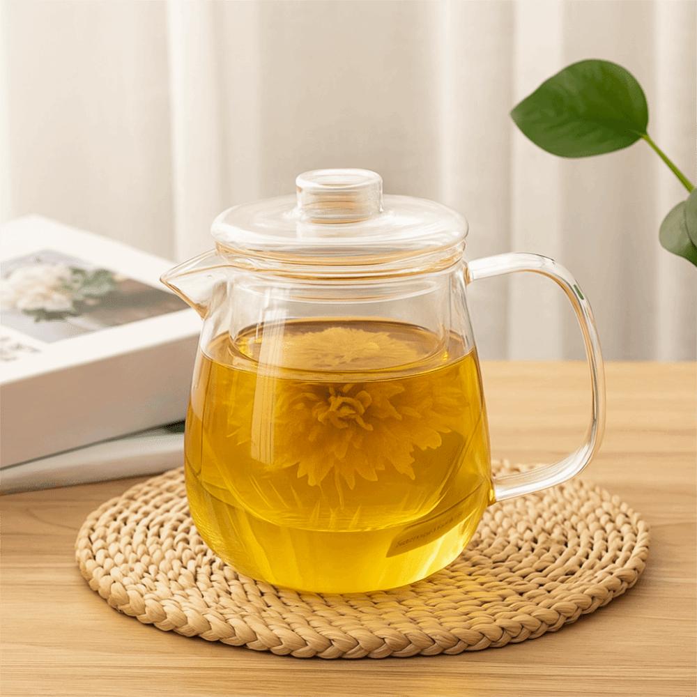 High Boron Silicon Tea Cup Set Heat Resistant Flower Teapot Glass Tea Pot  Chinese Tea Ceremony