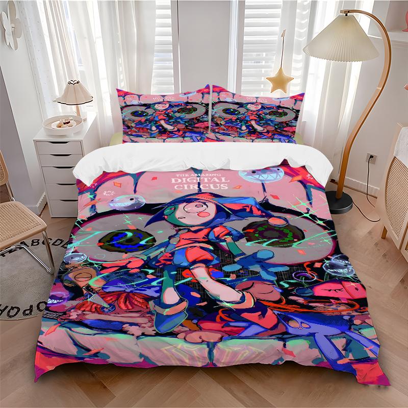 3Pcs Digital Circus Adventure Bedding Sets For All Sizes New 3D Printed Bed Cover Comforter Duvet Cover Pillowcase Bedroom Decoration