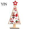 Desktop Christmas Ornament Wooden Tabletop Tree Decor, Hollow Xmas Ornament, Farmhouse Winter Holiday Accents Centerpiece for Party Home Decoration,
