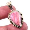 Подвеска из натурального родохрозита из стерлингового серебра 925 пробы в двухцветном исполнении 1,50 дюйма Z9h26