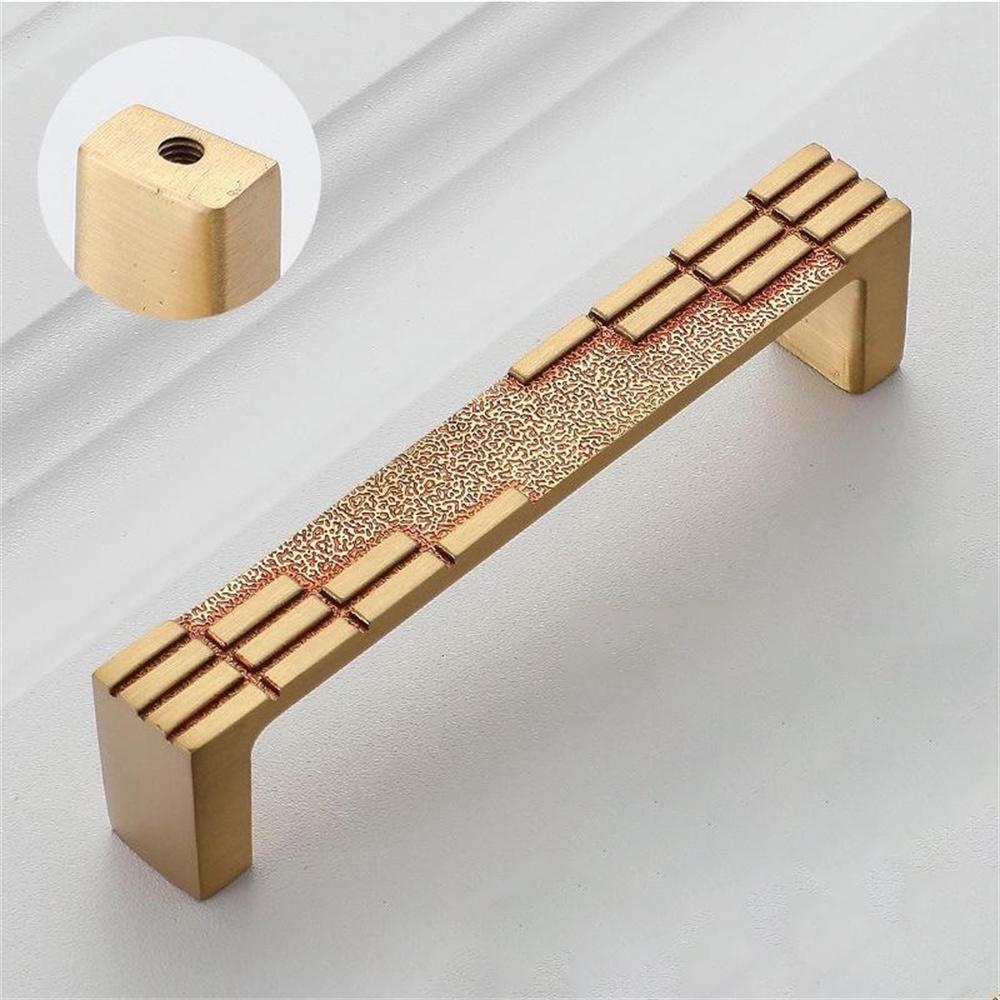 New Chinese Style Brass Drawer Pull 96mm Hole Centers C-Shaped Handle for Cabinet Wardrobe Cupboard