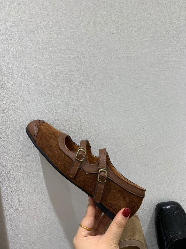 Корейская версия нишевый дизайн чувство плоские туфли Мэри Джейн маленькие кожаные туфли осень и зима французский ретро двойная пряжка одинарные туфли женская обувь