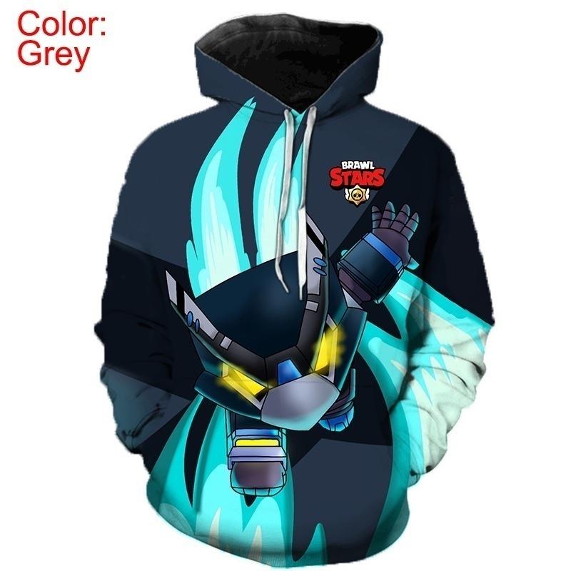 Список 3d напечатанных игр Brawl Stars Толстовки с принтом вороны и шипов с принтом Толстовка для мужчин Пуловер
