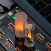 USB LED ночник типа пламени Матовое прозрачное стекло Мерцающая свеча Декоративное сенсорное управление Атмосферное освещение для автомобиля Домашняя лампа