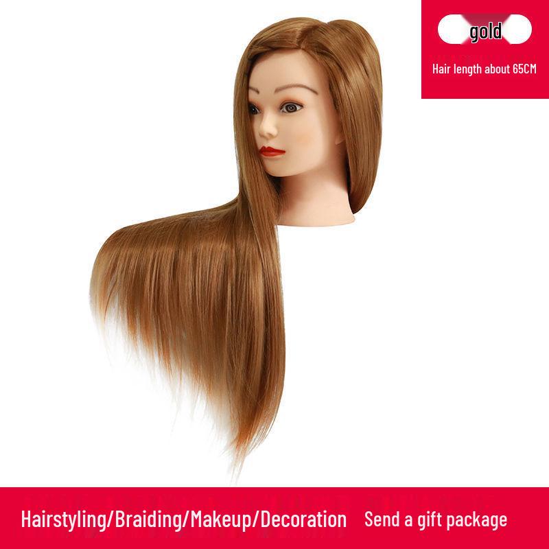 Apprentice Hair Styling Mannequin Head with Real Hair for Perming, Curling, and Makeup Practice