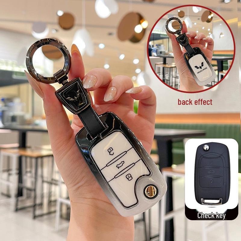 Compatible Metal Key Cover for Wuling Hongguang Mini EV, Macaron, MiniEV Baojun, Gameboy Model 22