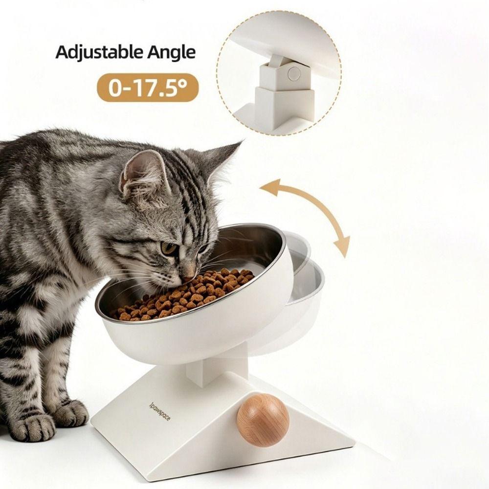 750 ML Cat Elevated Bowl Stainless Steel Pet Feeder Bowl Anti-knock Pet Water Bowl for Dogs Cats