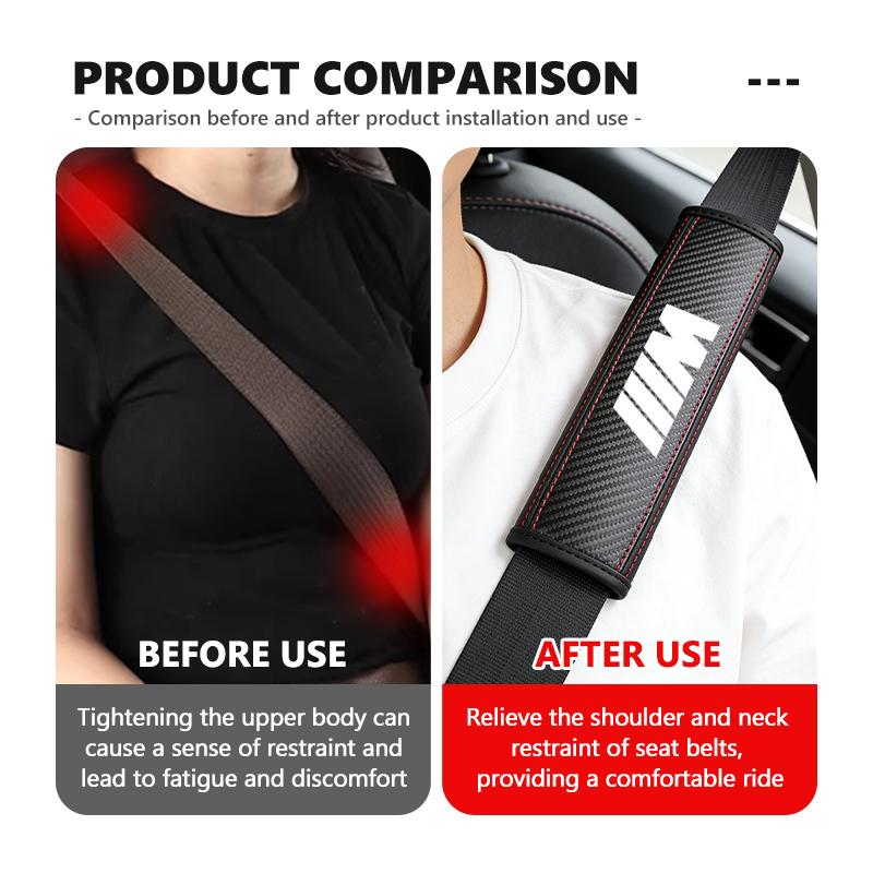 Car Interior Accessories Seat Belt Cover Logo Shoulder Protection Pad For BMW 1 3 5 7 Series M F01 F20 F10 F13 E52 E53 E60 E93 BA2