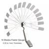 16 Blades Metric Feeler Gauge 0.05-1.0mm Curved Valve Offset Meansurement Tool for Spark Plug Gap Valve Tappets