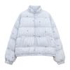 Cotton-padded Jacket New Fashion Striped Down Jacket for Women Winter Korean Style Thickened for Small People