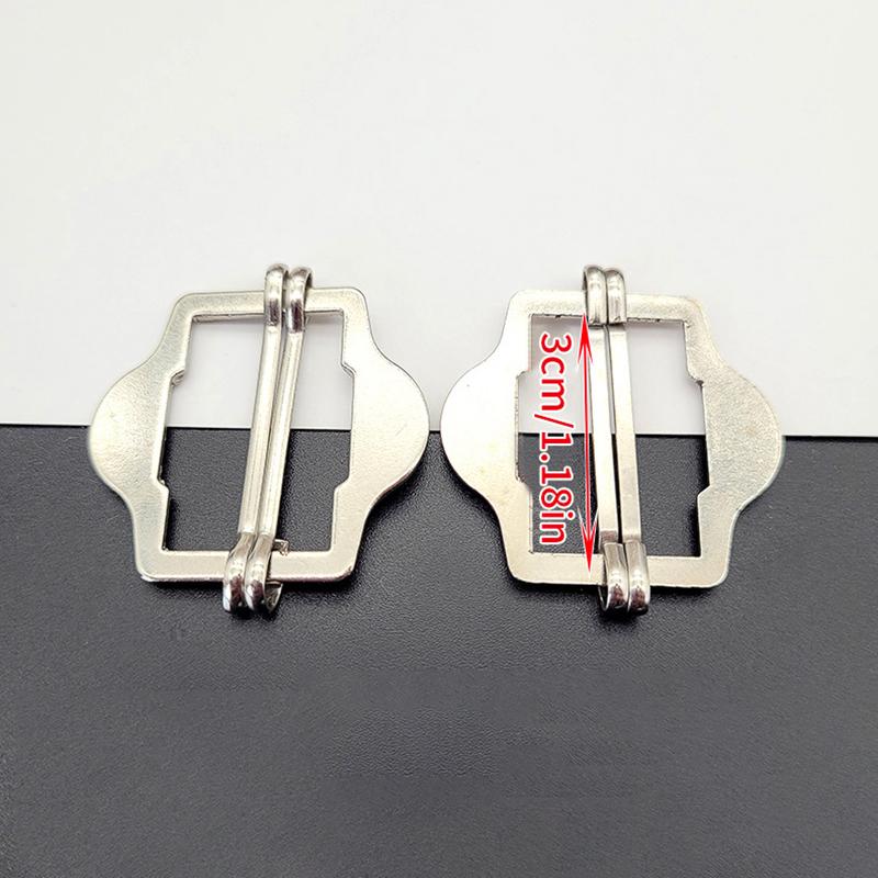 3Pcs Metal Two Slides Tri-Glide Buckles For Suit Vest Shoulder Leather Bag Strap Belt Slider Adjustment Rectangle Buckle