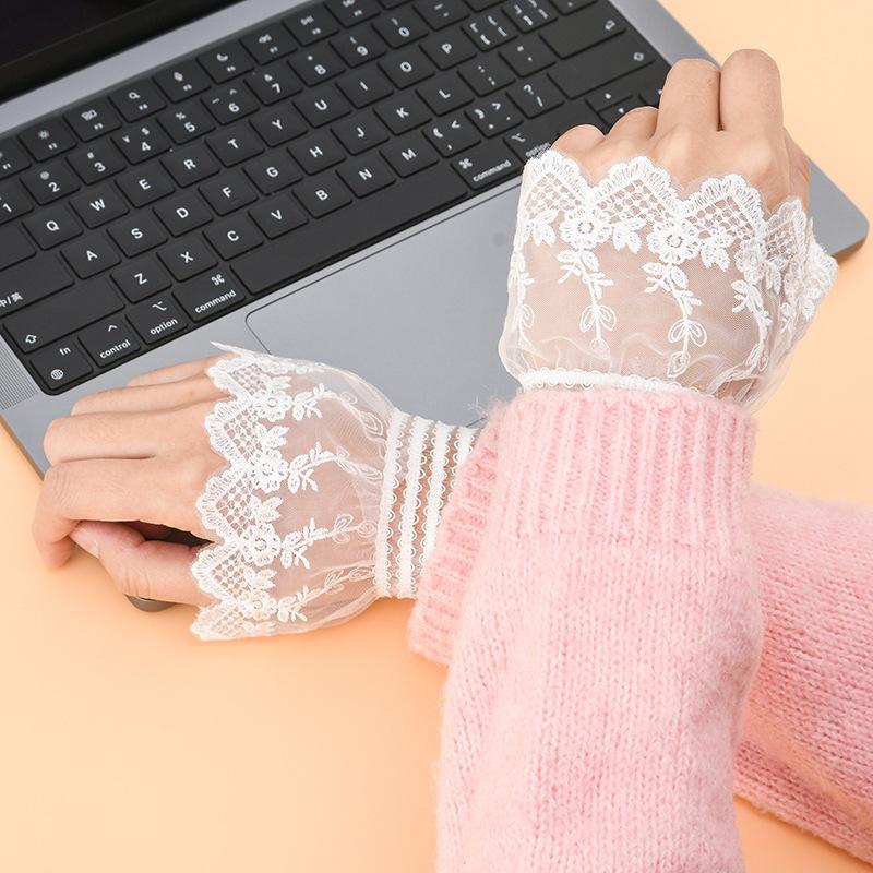 Модные съемные накладные рукава Весенние декоративные рукава Кружева Рюши Локоть Съемный рукав Манжета Универсальная накладная манжета