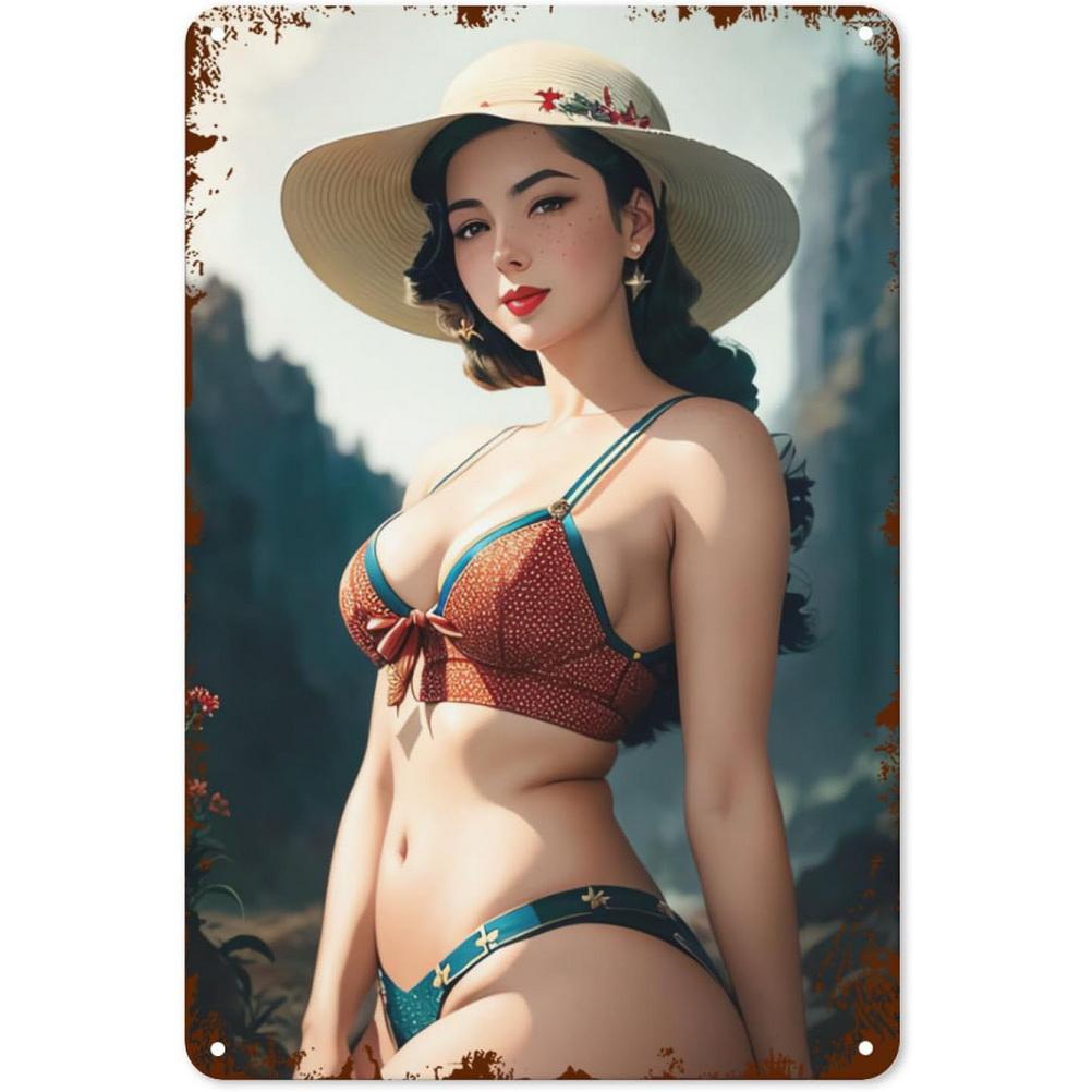 Винтажные металлические жестяные вывески Pinup для девочек, сексуальные женские Настенный декор для мужчин, пещера, гараж, бары, кафе, клубы, рестораны, ретро постеры, доска