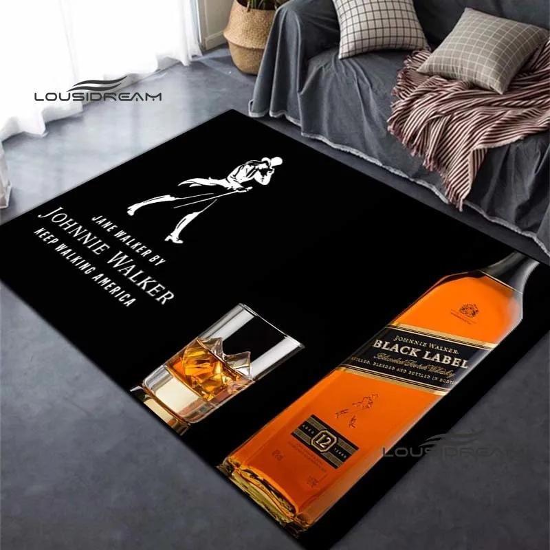 Ковер и ковер Johnnie Walker с виски, современный бар, гостиная, спальня, большой мягкий ковер, нескользящий коврик для прикроватной тумбочки, кабинета, крыльца