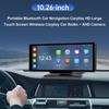10,26" Портативная Bluetooth Автомобильная Навигация Carplay Беспроводное Авто Радио Камера AHD