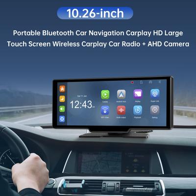 10,26" Портативная Bluetooth Автомобильная Навигация Carplay Беспроводное Авто Радио Камера AHD
