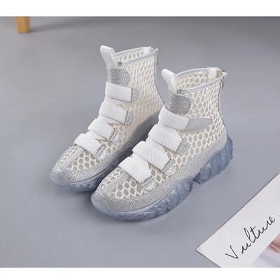 Женские короткие ботинки на плоской подошве 2024 года, новые универсальные летние дышащие и удобные сетчатые ботинки с вырезами, сетчатые ботинки, сандалии для девочек