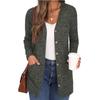 Autumn and Winter Women's Cardigan with Buttons Solid Color Comfortable Casual Loose Long Sleeve Pocket Cardigan Jacket