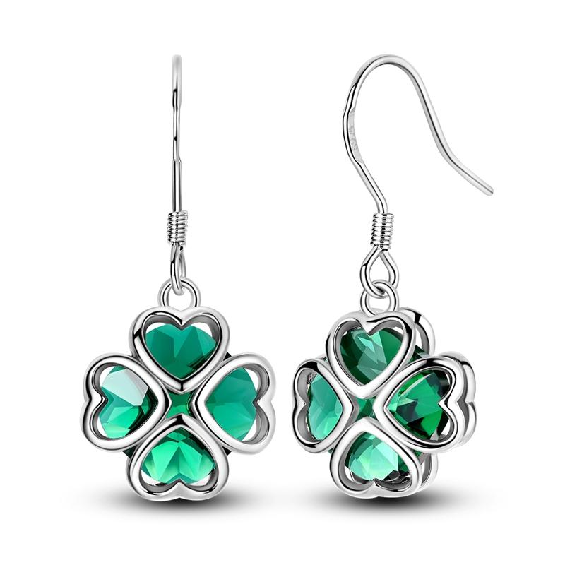 925 Silver Earrings Shining Zircon Cherry Rainbow Flower Mushroom Iris Flower Hoop Earring for Women Party Jewelry Gift