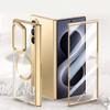 Transparent case for Samsung Galaxy Z Fold 8 Ultra, with stand and glass for external screen, for MagSafe, gold frame