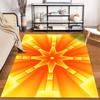 Bright Geometric Starburst Pattern Carpet - Orange and Yellow Design Suitable for use as an anti-slip for living room bedroom sofas