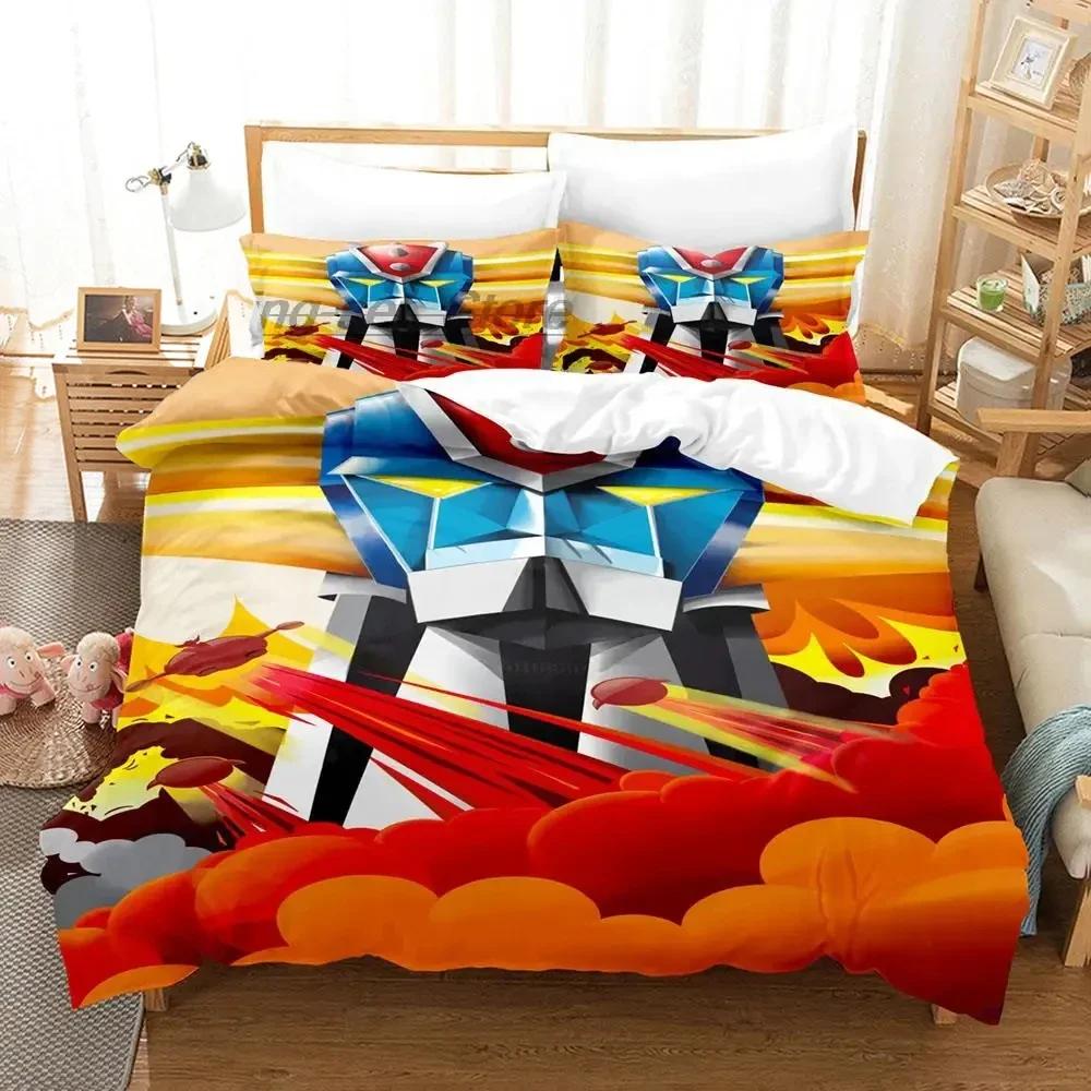 Anime Fashion Mechanical Goldorak Boys Bedroom Bedding Single Twin Full Queen King Size Aldult Duvetcover Anime Bed Sheet Set