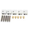 15 Pcs 3D Printer Hotend Kit Stainless Steel Tube Brass Nozzle Heating Block 3D Printer Hotend
