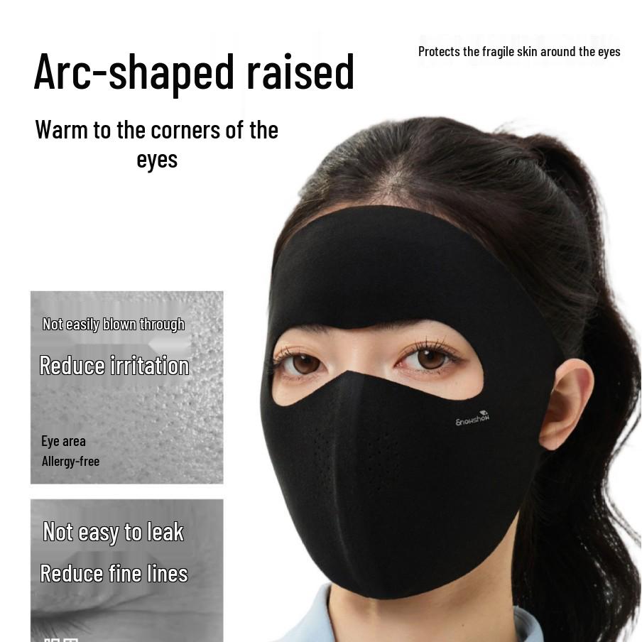 Women's 3D Windproof Full Face Mask - Warm Australian Wool for Autumn/Winter Cycling
